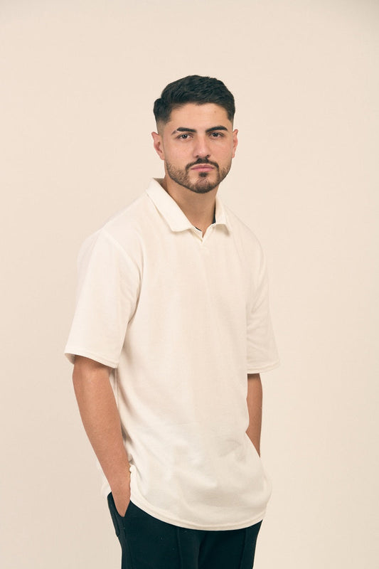 POLO MARFIL TEXTURIZADA