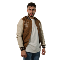 CHAQUETA LV POLIURETANO CAFE MANGA BEIGE