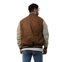 CHAQUETA LV POLIURETANO CAFE MANGA BEIGE