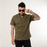 CAMISA HK MANGA CORTA VERDE MILITAR