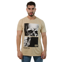CAMISETA FI  BEIGE ESTAMPADO CALAVERA
