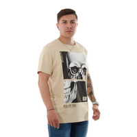 CAMISETA FI  BEIGE ESTAMPADO CALAVERA