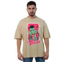CAMISETA DN OVERSIZE BEIGE ESTAMPADO ALIEN