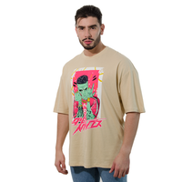 CAMISETA DN OVERSIZE BEIGE ESTAMPADO ALIEN