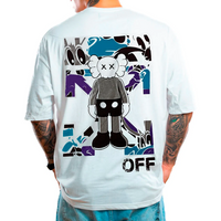 CAMISETA ST OVERSIZE BLANCA KAWS WHISE