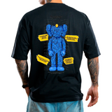CAMISETA ST OVERSIZE NEGRA KAWS AZUL