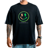 CAMISETA ST OVERSIZE NEGRA CARITA RAYO