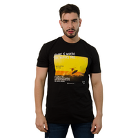 CAMISETA CR NEGRA SURF ATARDECER