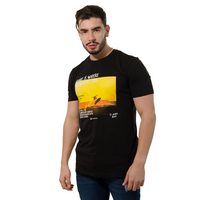 CAMISETA CR NEGRA SURF ATARDECER
