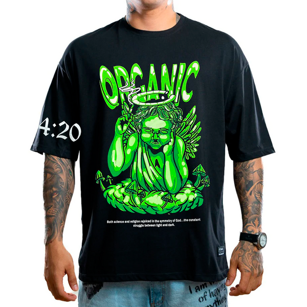 CAMISETA ST OVERSIZE NEGRA ORGANIC 420