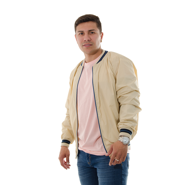 CHAQUETA BESIBOLERA IMPERMEABLE BEIGE