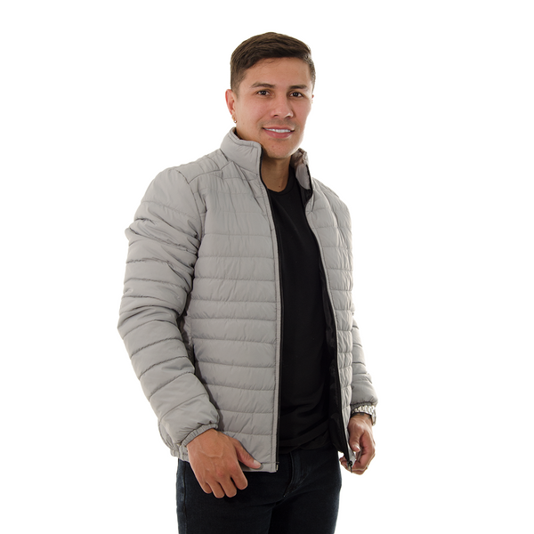 CHAQUETA ABOLLONADA GRIS