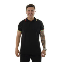POLO HK NEGRA CUELLO TEJIDO