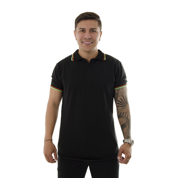 POLO HK NEGRA CUELLO TEJIDO