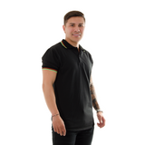 POLO HK NEGRA CUELLO TEJIDO