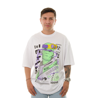 CAMISETA DN OVERSIZE BLANCA ESTAMPADO ALLIENS