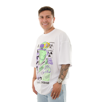 CAMISETA DN OVERSIZE BLANCA ESTAMPADO ALLIENS