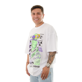 CAMISETA DN OVERSIZE BLANCA ESTAMPADO ALLIENS