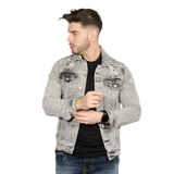 CHAQUETA JEAN CLASICA CF GRIS ROTOS 130