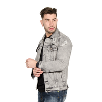 CHAQUETA JEAN CLASICA CF GRIS ROTOS 130