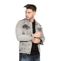 CHAQUETA JEAN CLASICA CF GRIS ROTOS 130