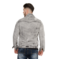 CHAQUETA JEAN CLASICA CF GRIS ROTOS 130
