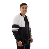 CHAQUETA MR BEISBOLERA IMPERMEABLE BLANCA CON NEGRO