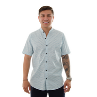 CAMISA HK MANGA CORTA ESTAMPADO AZUL