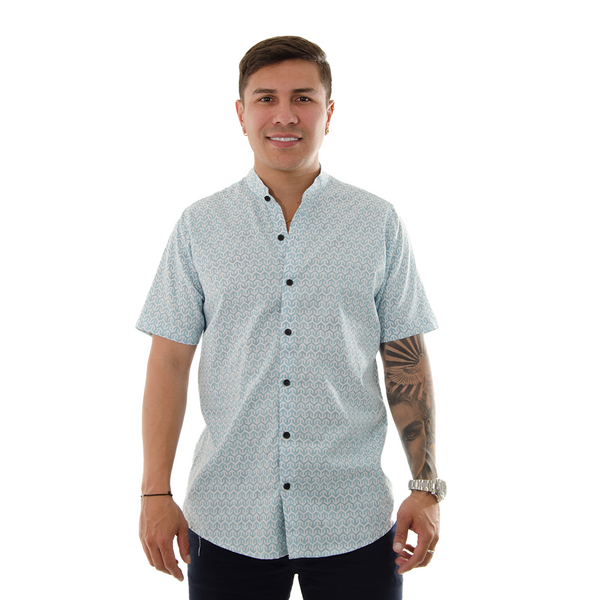 CAMISA HK MANGA CORTA ESTAMPADO AZUL