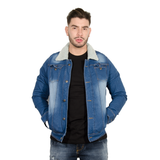 CHAQUETA JEAN EP AZUL MEDIO CUELLO OVEJERO