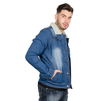 CHAQUETA JEAN EP AZUL MEDIO CUELLO OVEJERO