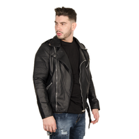 CHAQUETA LV POLIURETANO NEGRA BIKER